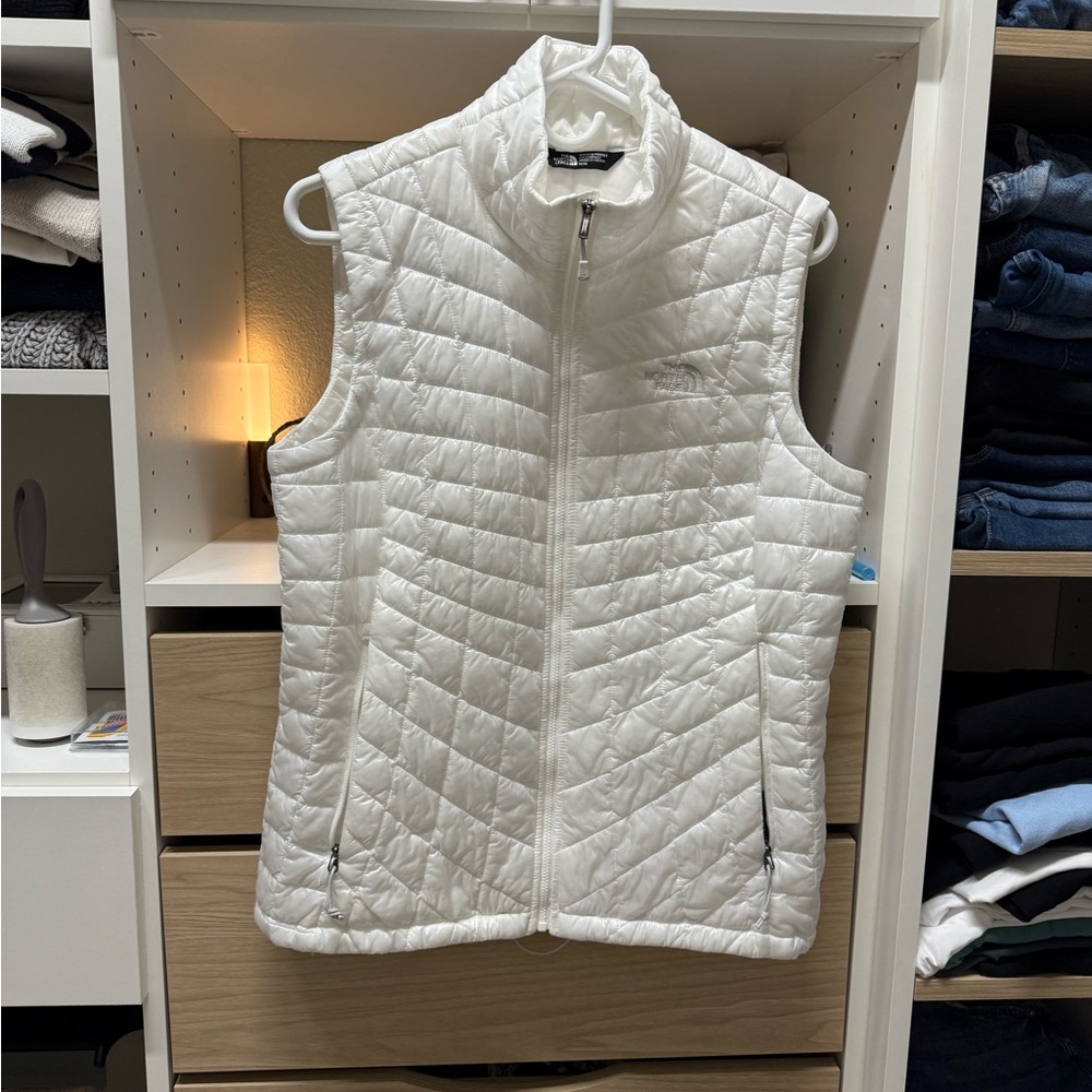 The North Face White Quilted Puffer Vest